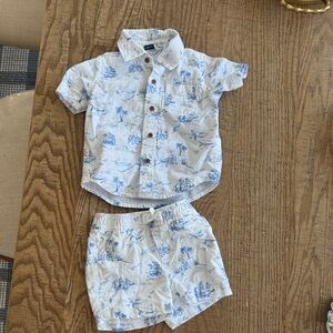 Janie and Jack nautical toile short set size 6-12 months